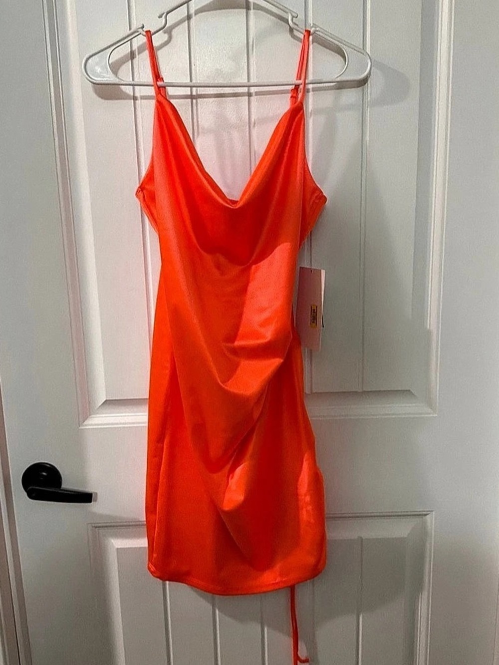 Honey and Rosie Satin Mini Dress in Orange Size Medium NWT